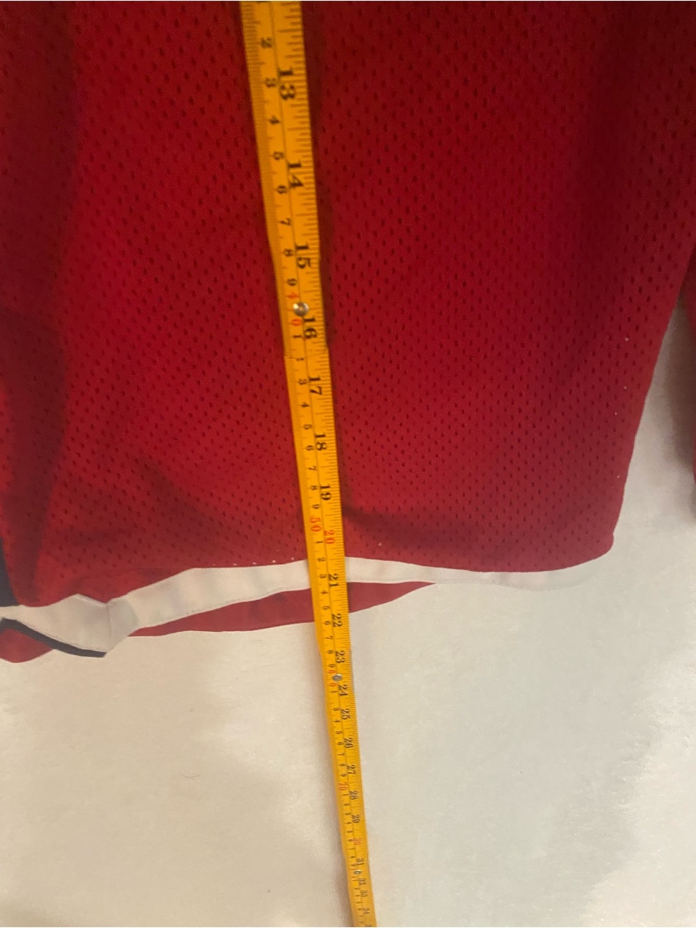 Abercrombie & Fitch Red Athletic Shorts with Navy & White Trim - Picture 6 of 6